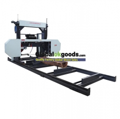 Small 500MM Diameter Log Cutting Machine Horizontal Band Sawmill Pneumatic Wood Clamping